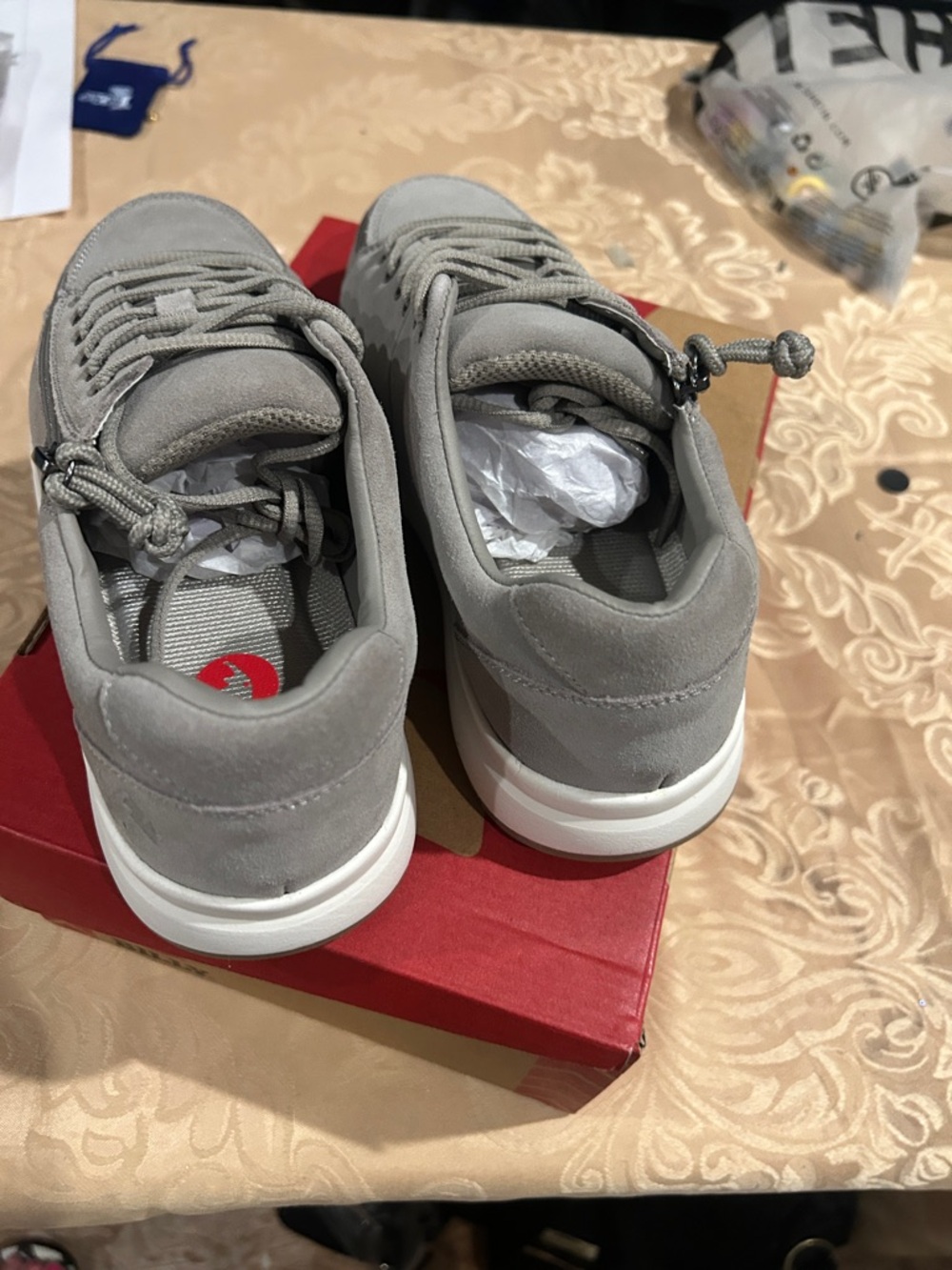 BILLY Women's Gray Athletic Sneakers - Casual Lace-Up Comfort - Picture 4 of 6